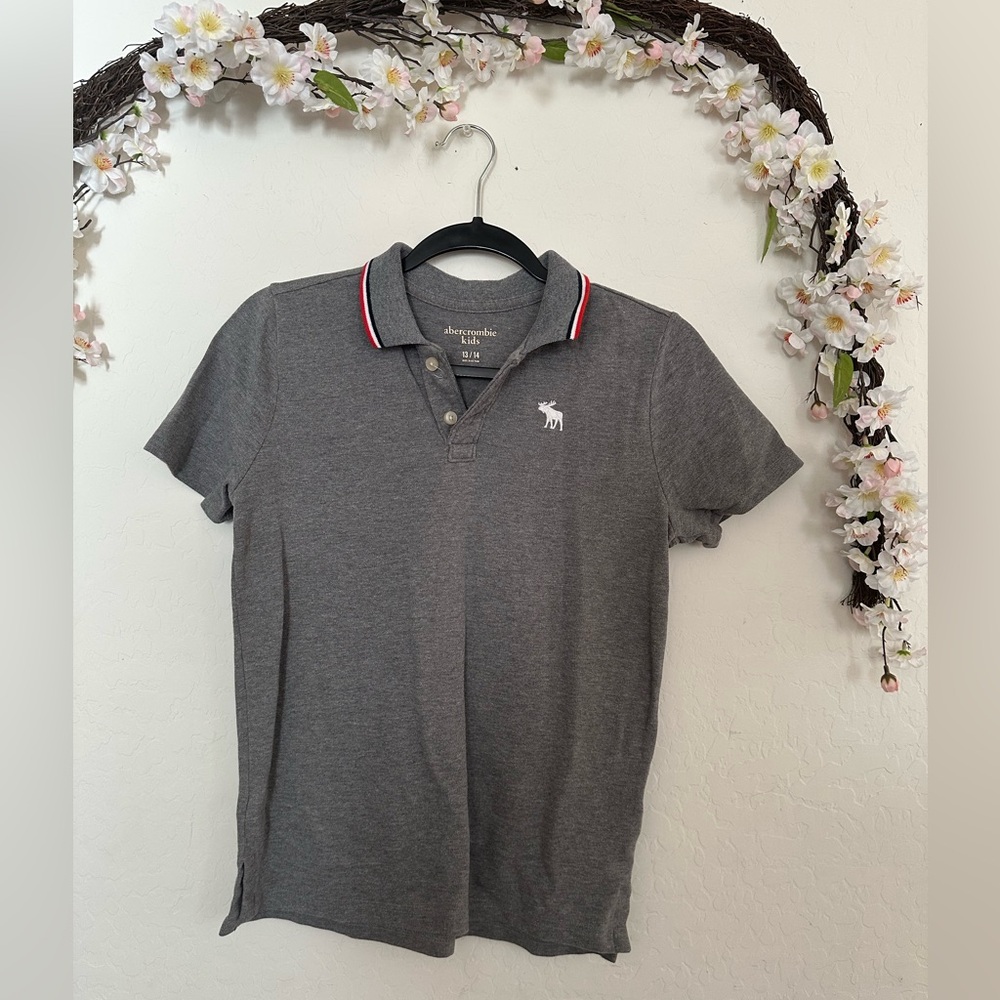 Abercrombie & Fitch Charcoal Polo Shirt with White Logo